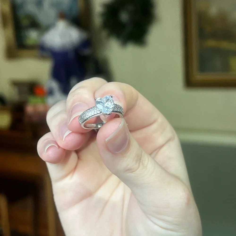 🩵 925 Silver Heart Sapphire Ring Last One Left⚡️